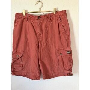 Eddie Bauer Cargo Shorts Mens 34 Tall‎ Pink Heavy Cotton Canvas Hiking Outdoor